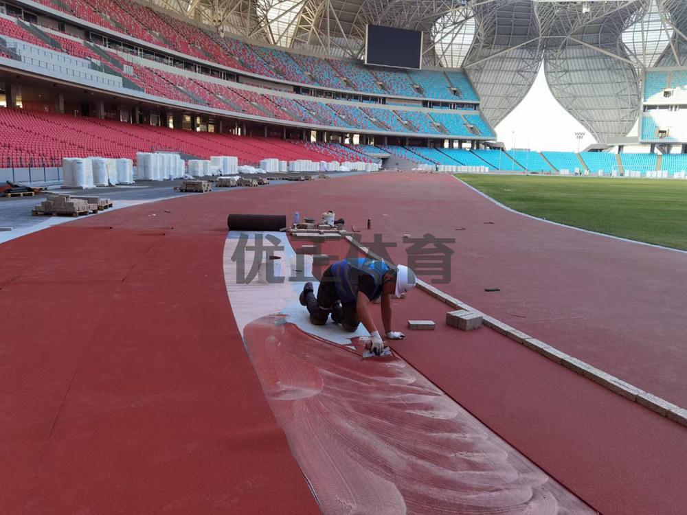 硅PU球场预制型橡胶跑道每平方米的价格